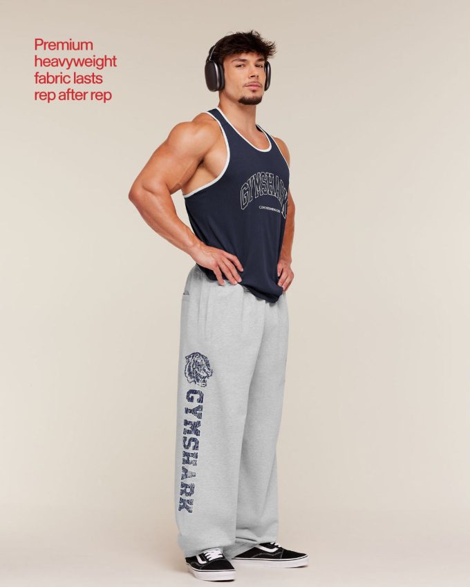 Retro Collegiate Graphic Wide Leg Pants