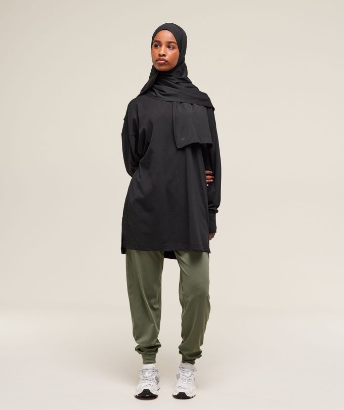 Covered Longline Cotton Long Sleeve Top