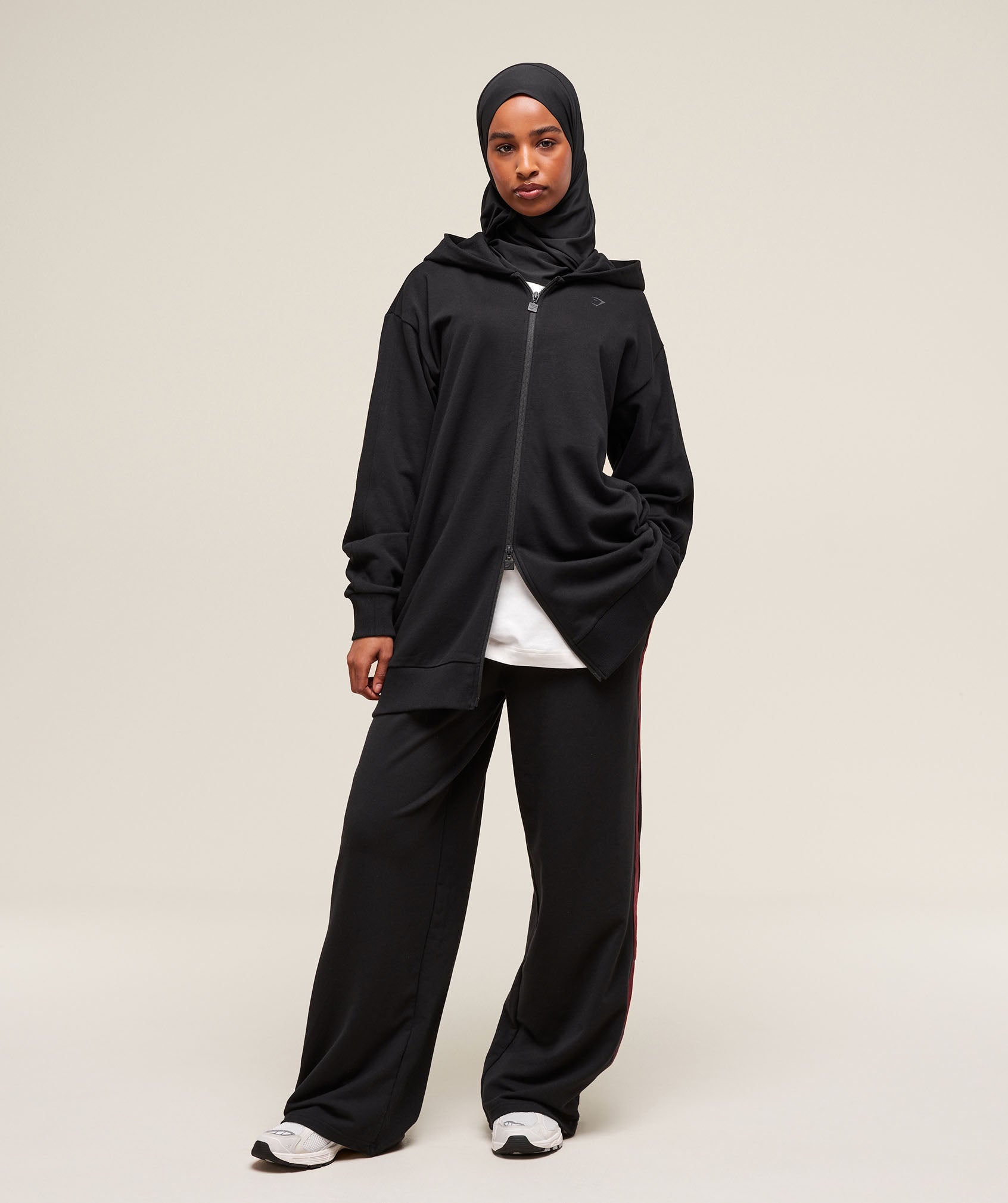 Covered Longline Zip Up Hoodie - Image 4
