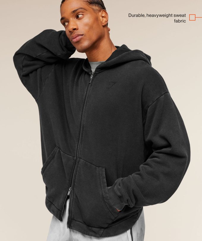 Conditioning Club Washed Zip Through Hoodie