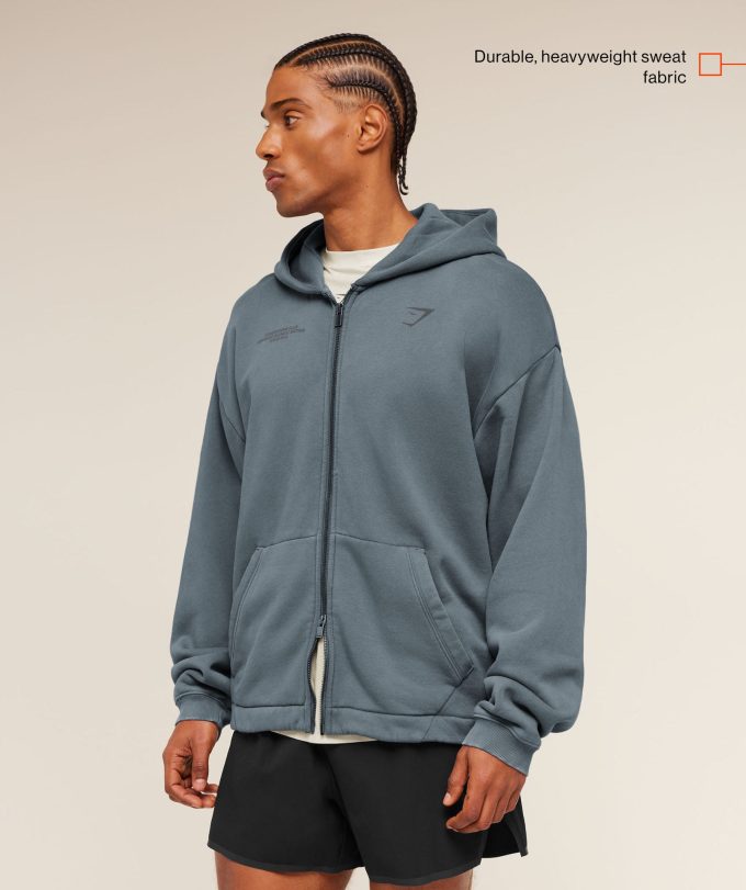Conditioning Club Washed Zip Through Hoodie