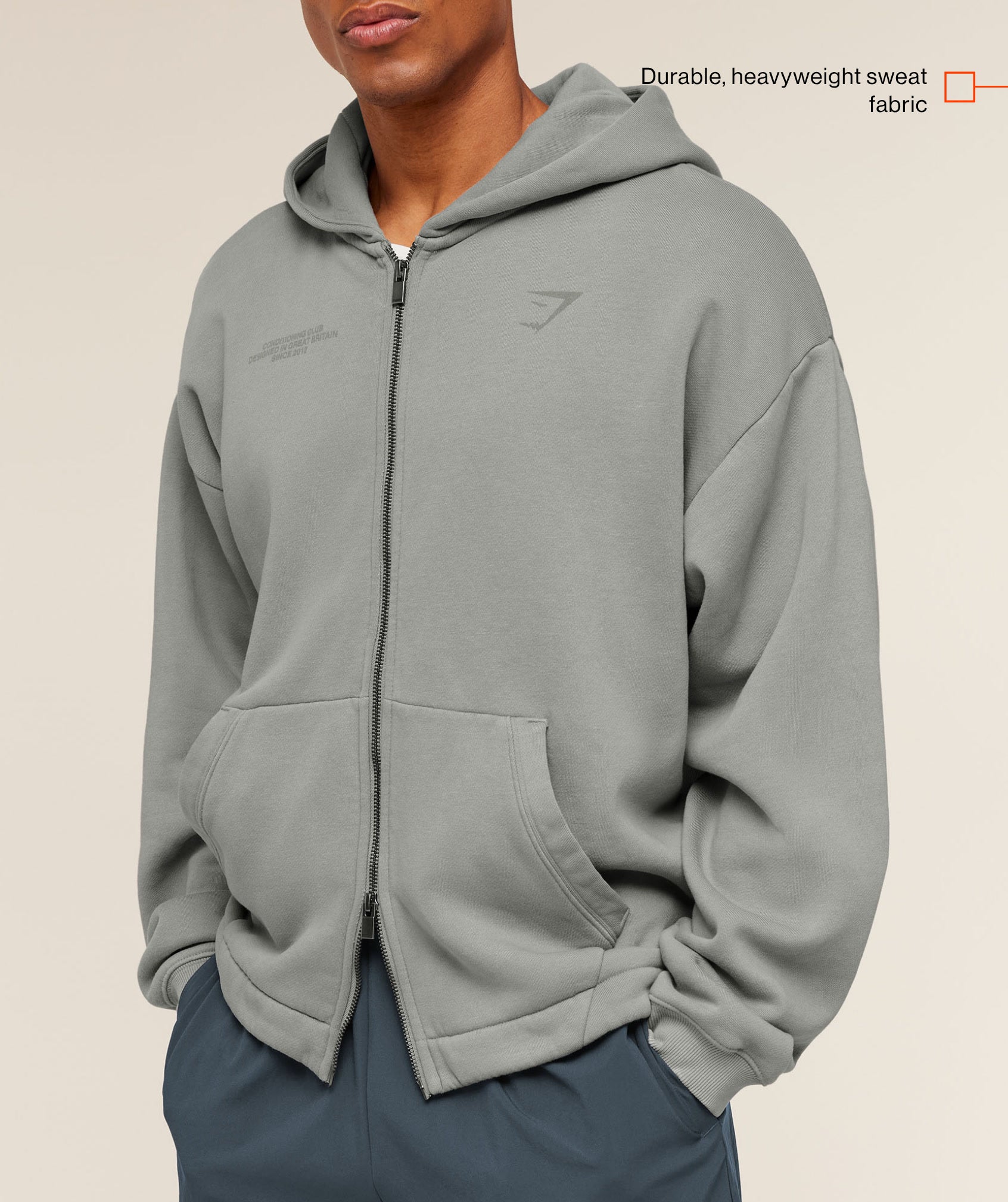 Conditioning Club Washed Zip Through Hoodie - Image 2