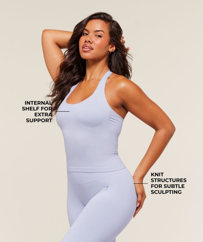 Soft Sculpt Halterneck Tank With Shelf