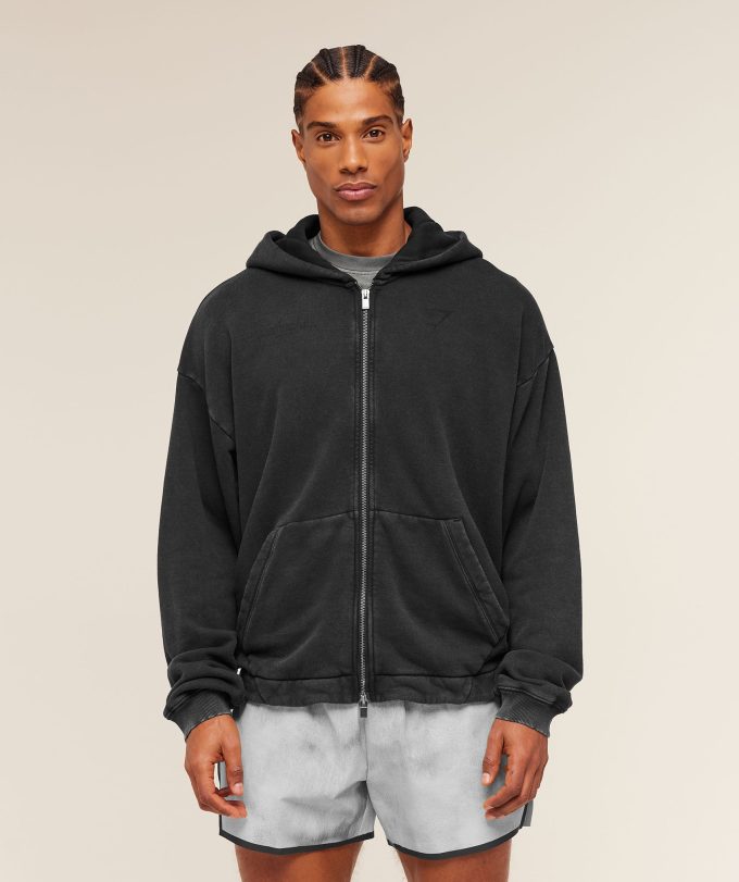 Conditioning Club Washed Zip Through Hoodie