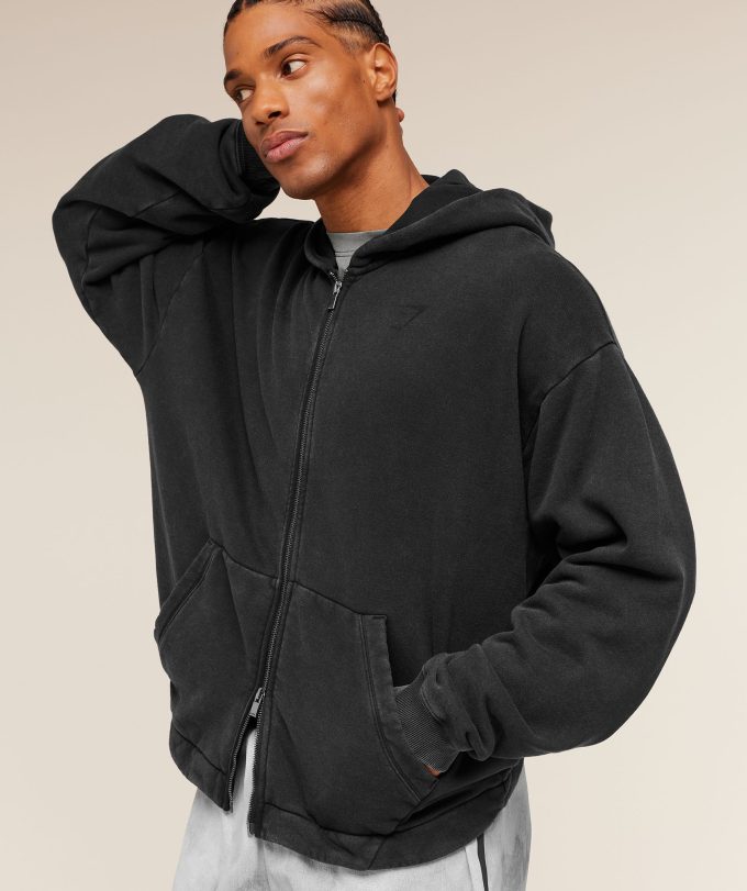 Conditioning Club Washed Zip Through Hoodie