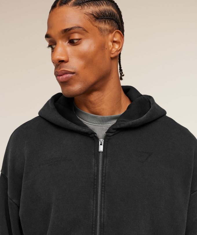 Conditioning Club Washed Zip Through Hoodie