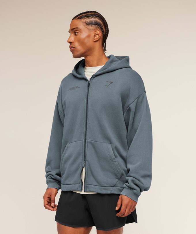 Conditioning Club Washed Zip Through Hoodie