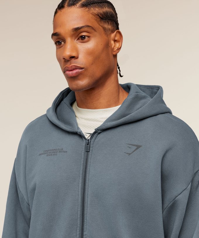 Conditioning Club Washed Zip Through Hoodie