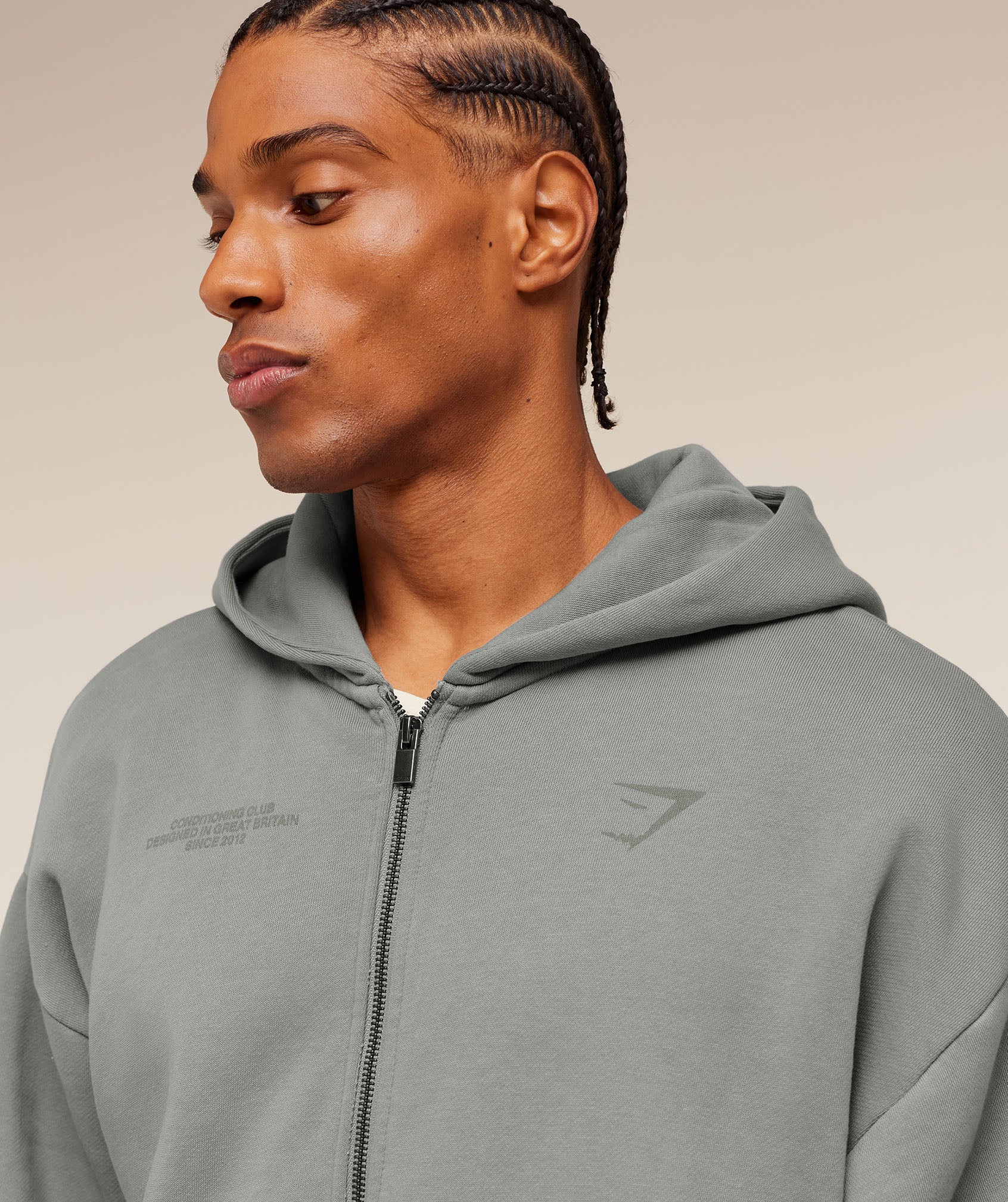 Conditioning Club Washed Zip Through Hoodie - Image 5