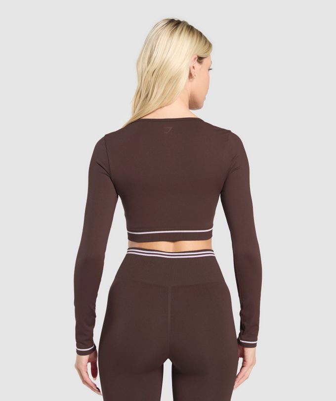 Contrast Seamless Crop Top