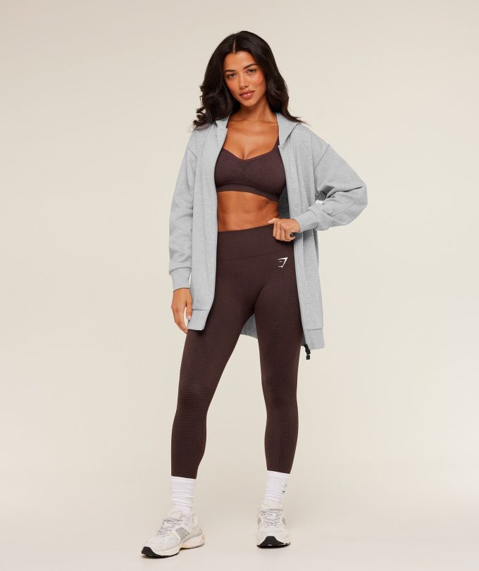 Covered Longline Zip Up Hoodie