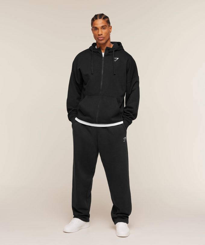 Crest Oversized Zip Up Hoodie