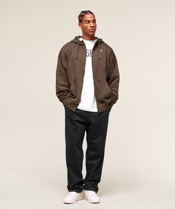 Crest Oversized Zip Up Hoodie