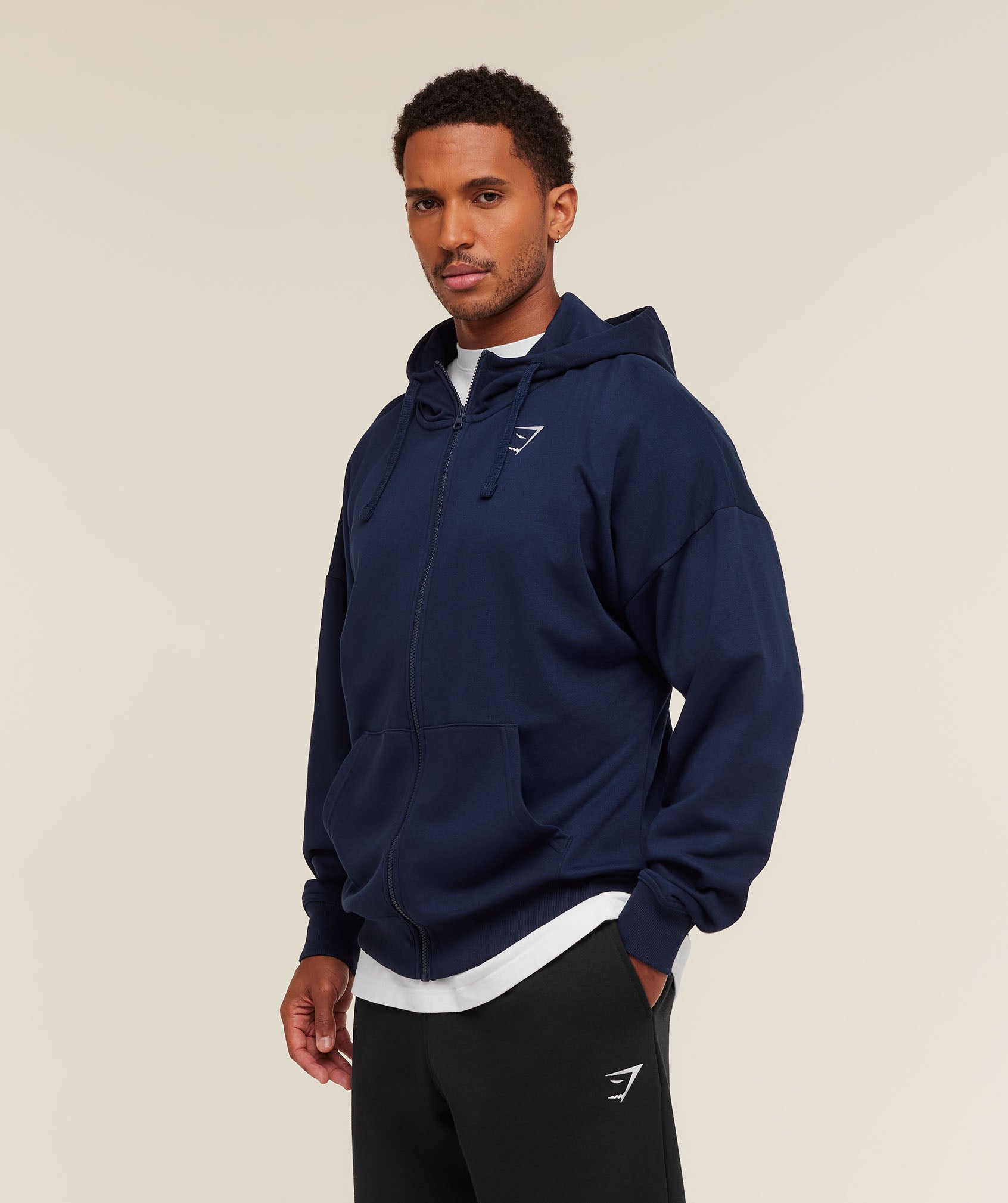 Crest Oversized Zip Up Hoodie - Image 3