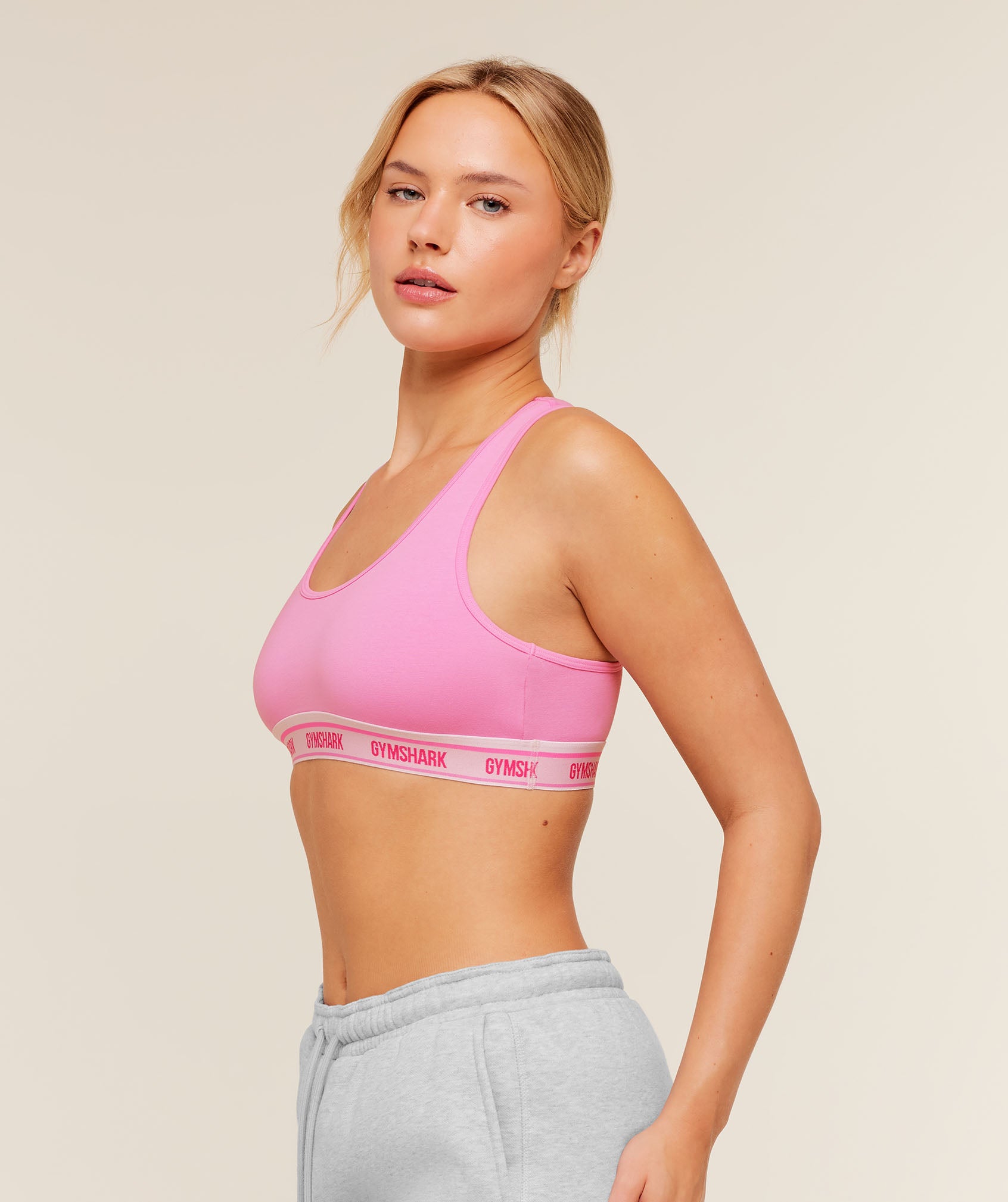 Elastic Branded Racerback Cotton Bralette - Image 3