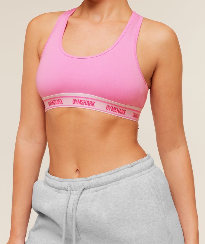 Elastic Branded Racerback Cotton Bralette