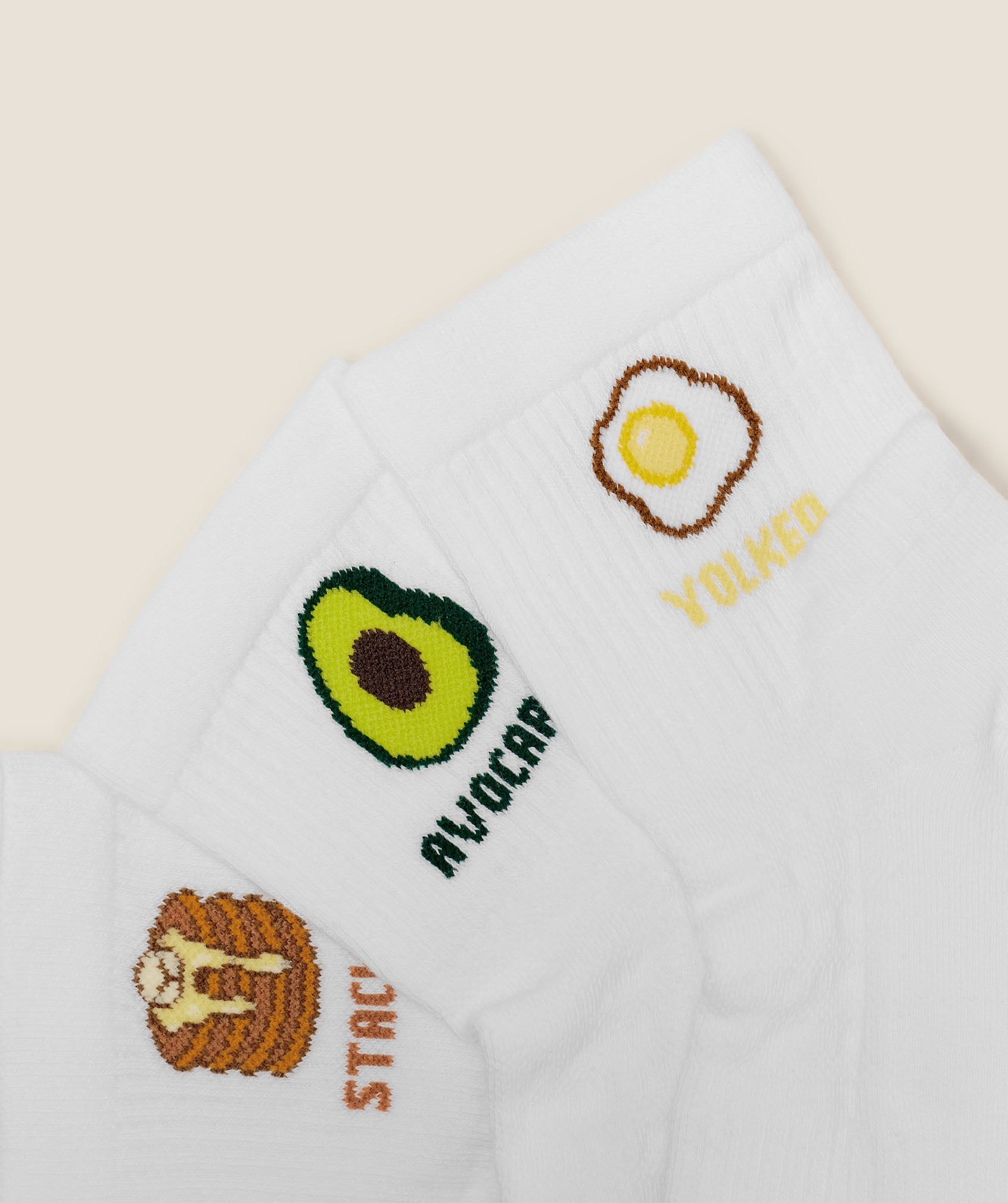 Breakfast Graphic Midi Socks 3pk - Image 2