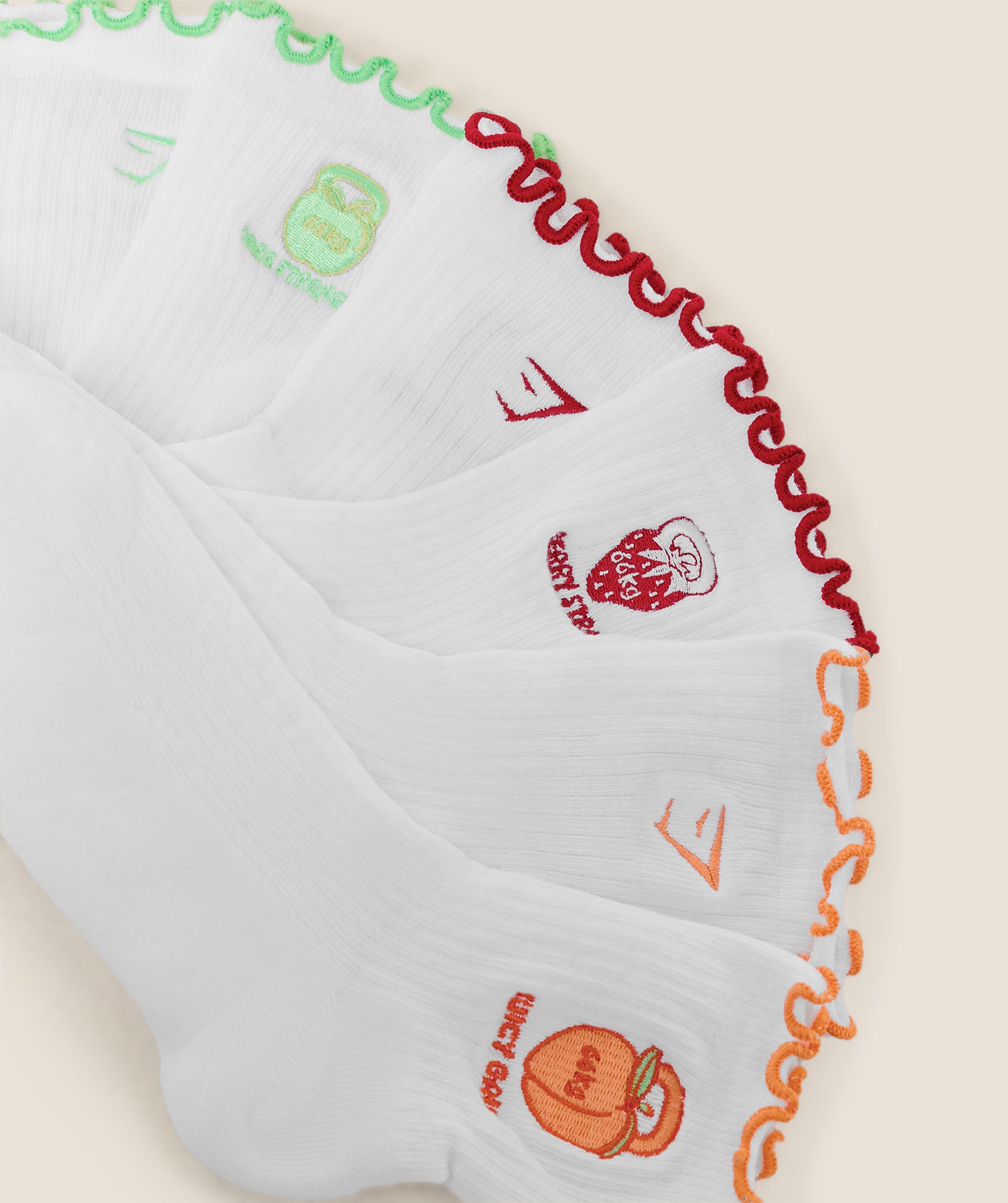 Fruity Graphic Midi Frill Socks 3pk - Image 2