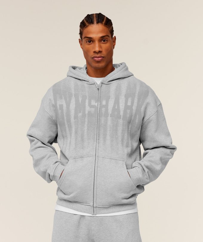 Fade Graphic Zip Through Hoodie