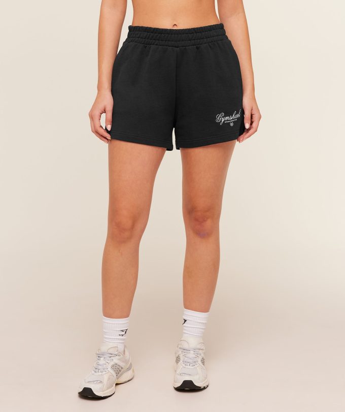 Script Embroidery Shorts