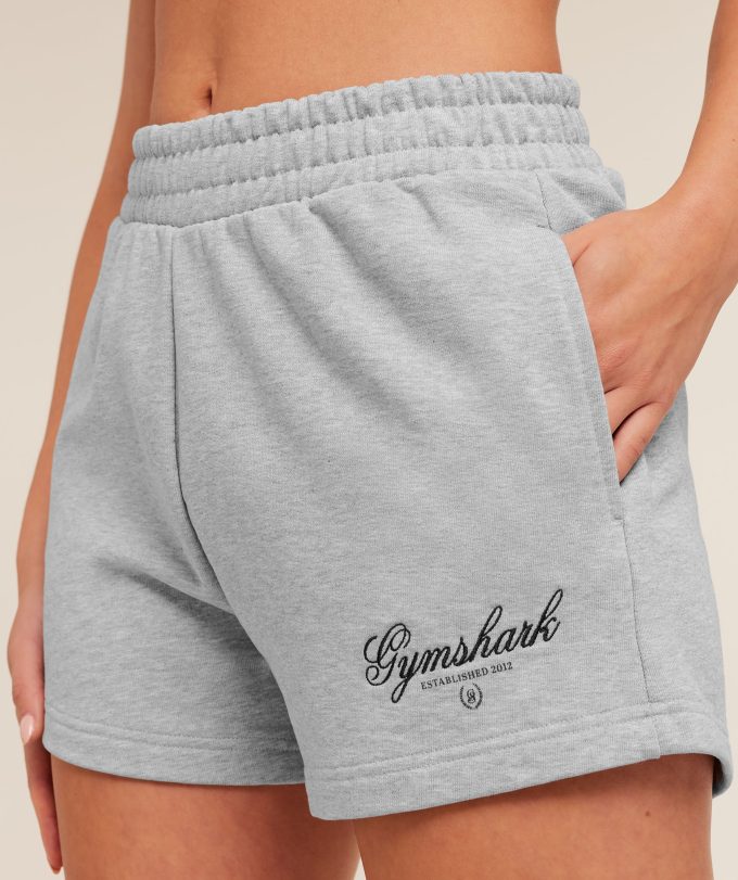 Script Embroidery Shorts