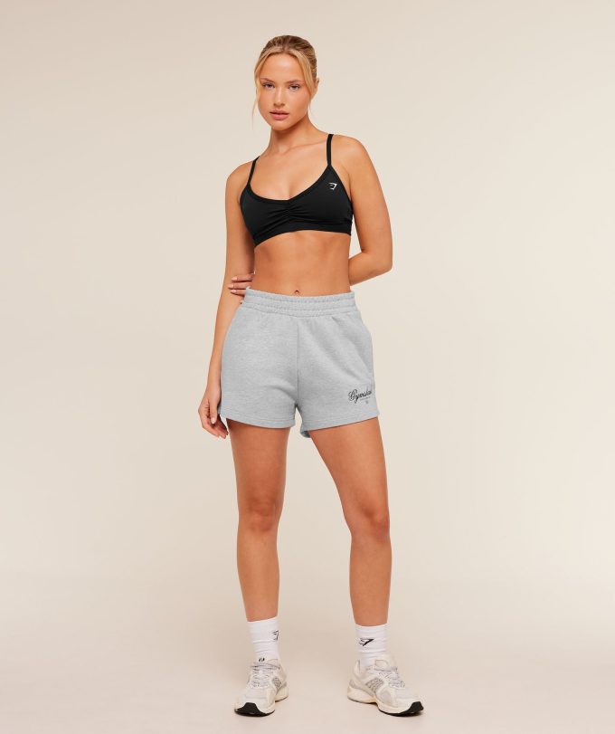 Script Embroidery Shorts