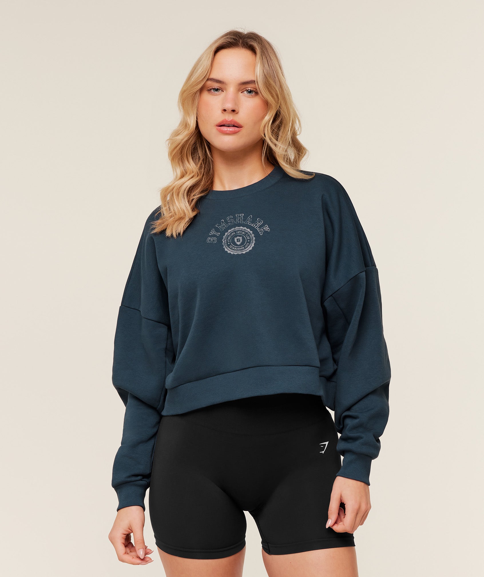 Worn Crest Graphic Sweatshirt - Image 7